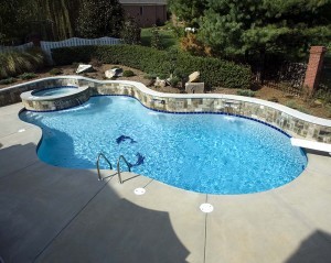 Oval Vinyl lined, Concrete Decking swimming pool 